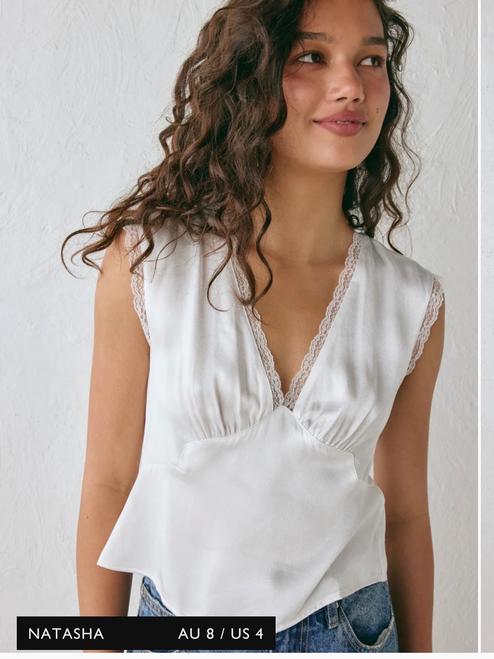 VINTAGE LOVER TIE BACK TOP WHITE